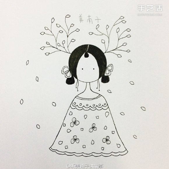 美丽女孩彩铅画的画法 彩色铅笔画女孩教程