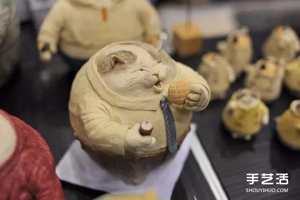 粘土肥猫手工作品欣赏 精致猫咪粘土作品图片