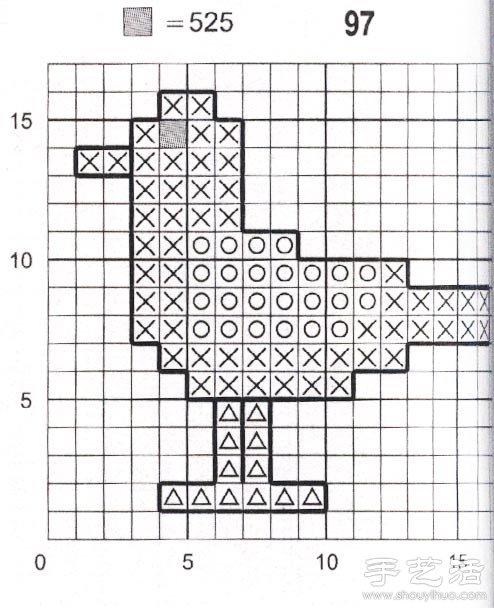 海鸥的十字绣绣法