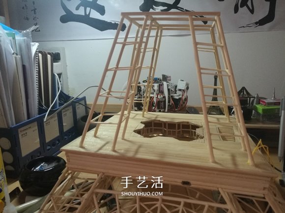 竹签手工制作埃菲尔铁塔模型的详细图解教程