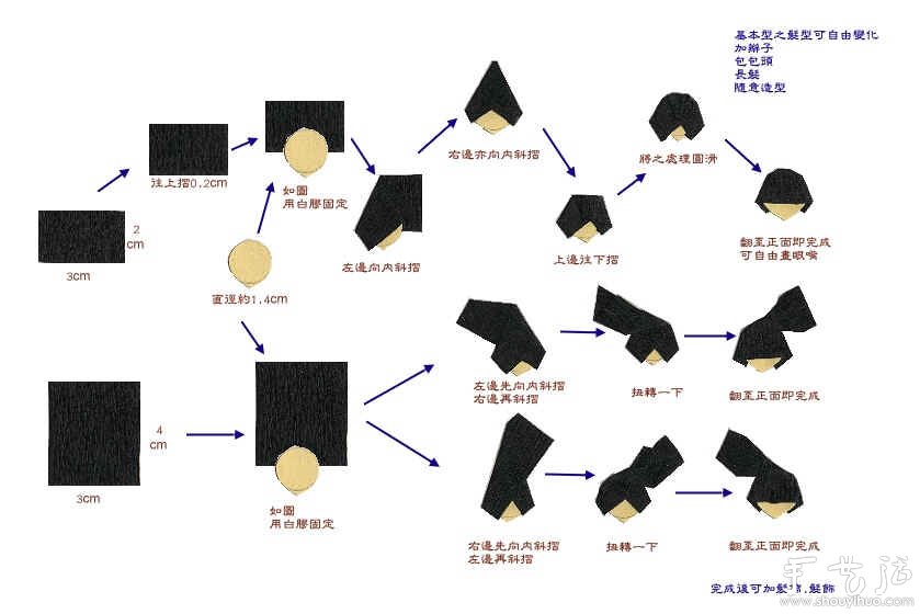 日本和服小纸人书签的折纸教程